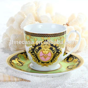 230CC Luxury Fine Hyper White Porcelain Bulk China Tea Cup and Saucer of Sea Goddness